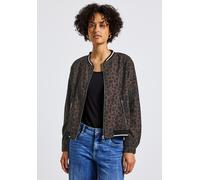 Street One Damen Gemusterter Leo Blouson, Pecan Brown, 36