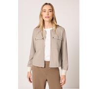 Blouson STREET ONE, Damen, Gr. 40, light terra mocha, Web, Obermaterial: 58% Baumwolle, 40% Polyester, 2% Elasthan; Futter: 100% Polyester, gemustert, comfort fit normal, Rundhals, Rippbündchen, Jacke