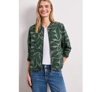 Blouson STREET ONE, Damen, Gr. 42, deep bound grün, Stoff, 90% Polyester, 10% Elasthan, gemustert, regular fit normal, Rundhals, elastischer Bund, Jacken Blouson, aus softem Materialmix (32202061-42)