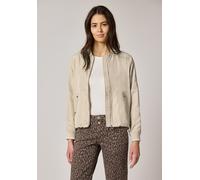 Blouson STREET ONE, Damen, Gr. 44, beige (cotton beige), Stoff, Obermaterial: 100% Polyester. Futter: 100% Polyester, unifarben, comfort fit normal, Rundhals, Bündchen, Jacken Blouson, mit Rundhalsaus