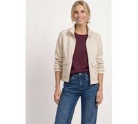 Blouson STREET ONE, Damen, Gr. 44, clay sand, Stoff, 67% Polyester, 31% Viskose, 2% Elasthan, unifarben, normal normal, hoch geschlossener Ausschnitt, elastischer Bund, Jacken Blouson, mit Stehkragen