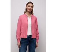 Blouson STREET ONE, Damen, Gr. 44, desert berry, Stoff, Obermaterial: 87% Viskose, 13% Polyester; Futter: 65% Polyester, 35% Baumwolle, unifarben, comfort fit normal, V-Ausschnitt, normaler Saum, Jack