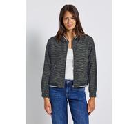 Blouson STREET ONE, Damen, Gr. 44, grün (mid grün), Stoff, Obermaterial: 87% Viskose, 13% Polyester; Futter: 100% Polyester, animal-print, casual, normal normal, Rundhals, Langarm elastischer Bund, Ja