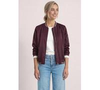 Blouson STREET ONE, Damen, Gr. 44, lila (rustic rouge), Stoff, Obermaterial: 74% Viskose, 26% Polyester. Futter: 100% Polyester, unifarben, regular fit normal, Rundhals, Bündchen, Jacken Blouson, mit