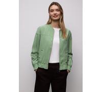 Blouson STREET ONE, Damen, Gr. 44, mint breeze, Stoff, Obermaterial: 87% Viskose, 13% Polyester; Futter: 65% Polyester, 35% Baumwolle, unifarben, comfort fit normal, V-Ausschnitt, normaler Saum, Jacke