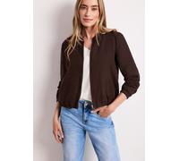 Blouson STREET ONE, Damen, Gr. 46, espresso braun, Stoff, 100% Leinen, unifarben, normal normal, Rundhals, elastischer Bund, Jacken Blouson, aus Leinen (35915561-46) espresso braun