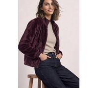 Blouson STREET ONE, Damen, Gr. 46, lila (rustic rouge), Web, Obermaterial: 100% Polyester. Futter: 100% Polyester, bequem hüftlang, Rundhals, Bündchen, Jacken Blouson, Fake Fur Blouson mit Strickdetai