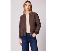 Blouson STREET ONE, Damen, Gr. 46, mahogany braun, Stoff, Obermaterial: 87% Viskose, 13% Polyester; Futter: 65% Polyester, 35% Baumwolle, unifarben, comfort fit normal, V-Ausschnitt, normaler Saum, Ja