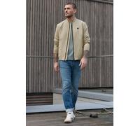 Blouson STREET ONE MEN, Herren, Gr. S (38), sandy beige, Stoff, Obermaterial: 100% Polyester; Futter: 100% Polyester, unifarben, comfort fit normal, hoch geschlossener Ausschnitt, normaler Saum, Jacke