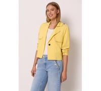Blouson STREET ONE STUDIO, Damen, Gr. 34, snap gelb, Stoff, 65% Viskose, 35% Nylon, unifarben, normal kurz, V-Ausschnitt, abgesteppt, Jacken Blouson, aus softem Materialmix (42689459-34) snap gelb