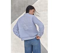 Blouson STREET ONE STUDIO, Damen, Gr. 38, sky lavender blau, Stoff, 100% Polyester, unifarben mit Farbeinsatz, normal normal, Rundhals, Rippbündchen, Jacken Blouson, Rundhalsausschnitt (58152951-38) s