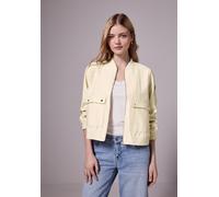 Blouson STREET ONE STUDIO, Damen, Gr. 40, beige (mellow vanilla), Stoff, Obermaterial: 87% Viskose, 13% Polyester. Futter: 100% Polyester, unifarben, normal kurz, Rundhals, elastischer Bund, Jacken Bl