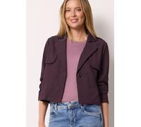 Blouson STREET ONE STUDIO, Damen, Gr. 40, lila (very berry), Stoff, 65% Viskose, 35% Nylon, unifarben, normal kurz, V-Ausschnitt, abgesteppt, Jacken Blouson, aus softem Materialmix (98740253-40) very