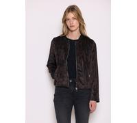 Blouson STREET ONE STUDIO, Damen, Gr. 46, schwarz auburn braun, Stoff, Obermaterial: 90% Polyester, 10% Elasthan; Futter: 100% Polyester, animal-print, normal normal, Rundhals, abgesteppt, Jacken Blou