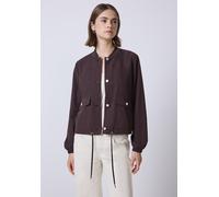 Blouson STREET ONE STUDIO, Damen, Gr. 46, rot (fudge rot), Web, Obermaterial: 66% Baumwolle, 30% Polyester, 4% Elasthan; Futter: 100% Polyester, unifarben, regular fit normal, Rundhals, elastischer Bu