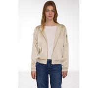 Blouson STREET ONE STUDIO, Damen, Gr. 46, stone sand, Stoff, Obermaterial: 100% Polyester; Futter: 100% Polyester, unifarben, normal normal, ohne Ausschnitt, Rippbündchen, Jacken Blouson, mit Kapuze (