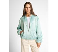 Blouson TOM TAILOR, Damen, Gr. L, blau haze, Web, Obermaterial: 96% Polyester, 4% Elasthan. Futter: 100% Polyester, unifarben, regular fit normal, elastischer Bund, Jacken Blouson, mit Bomberkragen (7