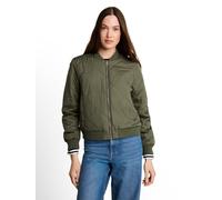 Blouson TOM TAILOR DENIM, Damen, Gr. L, urban olive, Web, Obermaterial: 100% Polyester. Futter: 100% Polyester, unifarben, lässig geschnitten hüftlang, Rundhals, Jacken Blouson, mit Stehkragen und Rei