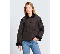 Blouson TOM TAILOR DENIM, Damen, Gr. XXL, braun (coal mine grau), Web, Obermaterial: 100% Polyester. Futter: 100% Polyester, unifarben, lässig geschnitten hüftbedeckend, Rundhals, Aufschlag, Jacken Bl