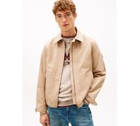 Blouson TOMMY HILFIGER "IVY", Herren, Gr. XL, coastal taupe, Web, Obermaterial: 54% Elastomultiester, 46% Polyester, normal normal, Manschette, Jacken Blouson, normale Passorm, elastischer Bund am Sau