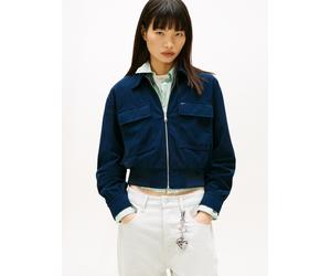 Blouson TOMMY JEANS "TJW CORD COACH JACKET IM", Damen, Gr. L (40), schwarz night navy, Web, Obermaterial: 100% Polyester, unifarben, Rippbündchen, Jacken Blouson (86381160-L) schwarz night navy