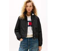Blouson TOMMY JEANS "TJW ESSENTIAL PADDED FLAG JACKET", Damen, Gr. M (38), schwarz, Web, Obermaterial: 100% Polyamid, unifarben mit Farbeinsatz, elastischer Bund, Jacken Blouson (21353511-M) schwarz