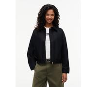 Blouson TOMMY JEANS "TJW SCRIPT COACH JACKET", Damen, Gr. L (42/44), schwarz, Web, Obermaterial: 58% Baumwolle, 42% Polyester. Futter: 100% Polyester, unifarben, kurz, Bündchen, Jacken Blouson, Baumwo