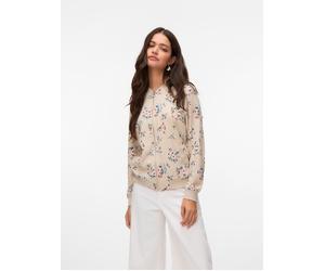 Blouson VERO MODA "VMCOCO L/S BOMBER AOP WVN NOOS", Damen, Gr. S (36), silber (silber lining aop:summer), Web, Obermaterial: 96% Polyester, 4% Elasthan, bedruckt, regular fit normal, Rippbündchen, Jac