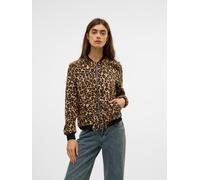 Blouson VERO MODA "VMCOCO L/S BOMBER AOP WVN NOOS", Damen, Gr. XS, tigers eye aop:verena leo, Web, Obermaterial: 96% Polyester, 4% Elasthan, bedruckt, regular fit normal, Rippbündchen, Jacken Blouson,