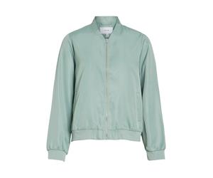 Blouson VILA "VIPAPAYA L/S BOMBER JACKET - NOOS", Damen, Gr. 34, blau surf, Web, Obermaterial: 100% Polyester, unifarben, regular fit normal, Rundhals, Jacken Blouson, Kunstfaser (60402324-34) blau su