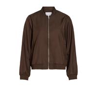 Blouson VILA "VIPAPAYA L/S BOMBER JACKET - NOOS", Damen, Gr. 36, coffee bean, Web, Obermaterial: 100% Polyester, unifarben, regular fit normal, Rundhals, Jacken Blouson (41062311-36) coffee bean