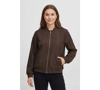 Blouson VILA "VIPAPAYA L/S BOMBER JACKET - NOOS", Damen, Gr. 44, coffee bean, Web, Obermaterial: 100% Polyester, unifarben, regular fit normal, Rundhals, Jacken Blouson (41062311-44)