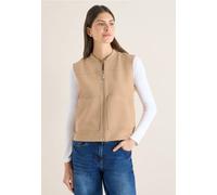 Fellweste CECIL, Damen, Gr. M (40), golden camel, Stoff, 94% Polyester, 6% Elasthan, unifarben, comfort fit normal, Rundhals, Westen (42914863-M) golden camel