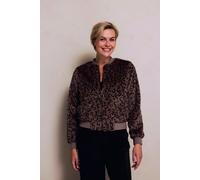Blouson ZHRILL "ZHGIULIA", Damen, Gr. L, sand, Web, Obermaterial: 100% Polyester, gemustert, regular fit taillenbedeckt, Rundhals, Flachstrickbündchen, Jacken Blouson, mit Leoparden-Muster, kurzer mod