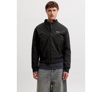 Blouson JACK & JONES "JJEBROOKLYN BOMBER SN", Herren, Gr. L, schwarz, Web, Obermaterial: 100% Polyester, bedruckt, regular fit normal, ohne Ausschnitt, Bündchen, Jacken Blouson, Kunstfaser, regular fi