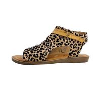 Blowfish Malibu - Riemchensandalen mit niedrigem Keilabsatz und Leopardenmuster für Damen, Braun, Denver EU 37 / UK 4