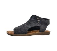 Blowfish Malibu Sandalen Denver Damen – Riemchen, niedriger Keilabsatz, Anthrazit, EU 39/UK 6