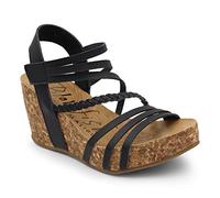 Blowfish Malibu Damen Heidi Keilsandale, Farbe: Schwarz, 40.5 EU