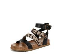 Blowfish Malibu Elegante Sandalen für Damen, Schwarzes Kunstleder und Leopard, 42 EU