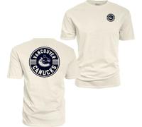 Blue 84 NHL Offiziell Lizenziertes T-Shirt, ringgesponnene Vorder- und Rückseite, elfenbeinfarben Puck