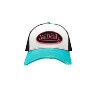 (Blue and Pink Classic Distressed Trucker Hat)Von Dutch Trucker Hats / All Styles
