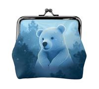 Blue Bear Münzgeldbörse für Damen, kleine Geldbörse aus PU-Leder mit Kussschloss, Vintage-Münzgeldbörse Kartenhalter, Mini-Münztasche, Kleingeldhalter für Reisen, Party