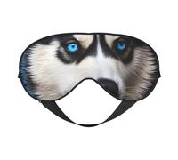 Blue Eyed Husky Augenmaske, doppelseitig, weich, Verdunkelung, Entspannung, Nulldruck, Nachtschlafmaske