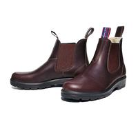 Blue Heeler Damen Chelsea Boots Brisbane mit Lammfell Dunkelbraun 42