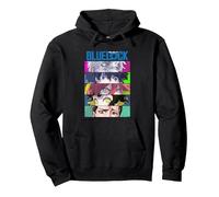 Blue Lock Main Characters Eyes Split Colorful Chest Portrait Pullover Hoodie, Unisex für Erwachsene, Schwarz, S