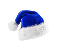 Blue Santa Hat for Adults, Blue Heilwiy Christmas Hat with With Soft Faux Fur And Double Layer Fabric - DSW