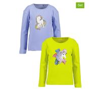 Blue Seven 2er-Set: Longsleeves in Grün - Größe 110 | Kinder Longsleeves