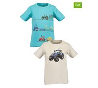 Blue Seven 2er Set: Shirts in Hellblau - Größe 134 | Kinder Oberteile