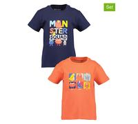 Blue Seven 2er Set: Shirts in Orange - Größe 122 | Kinder Oberteile