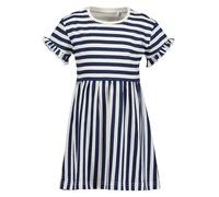 Jerseykleid BLUE SEVEN, Mädchen, Gr. 98, N-Gr, dk blau, Jersey, Obermaterial: 100% Baumwolle, geringelt, gestreift, Basic knieumspielend, Rundhals, Rüschen, Kleider Jerseykleid (70492816-98) dk blau